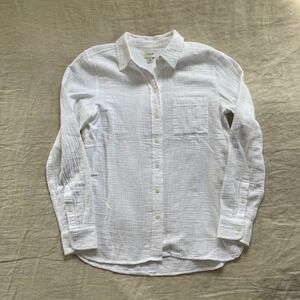 JCrew Double-gauze Button Front Shirt Womens S White